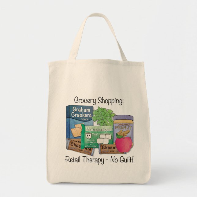 Bolsa de Tote de Grocery reutilizable con sentido  (Frente)