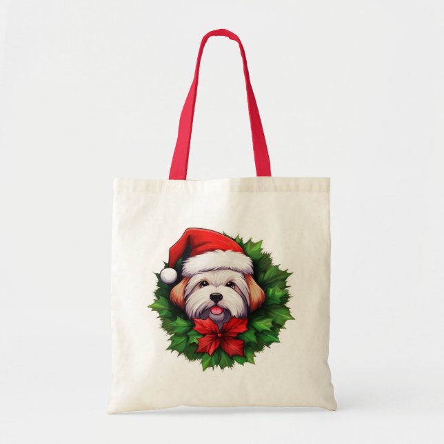 Bolsa de tote de guirnaldas de algodón-de-tulear (Frente)