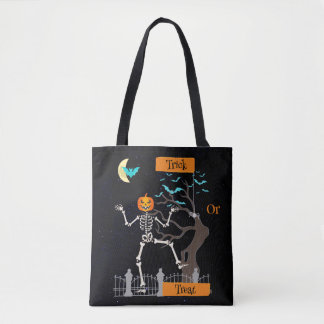 Bolsa de Tote de Halloween con esqueleto bailando