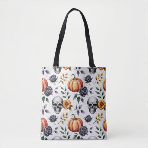 Bolsa de Tote de Halloween floral de otoño