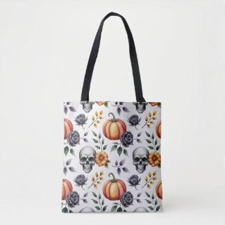 Bolsa de Tote de Halloween floral de otoño