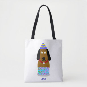 Bolsa de Tote de Happy Birthday Pup de impresión g