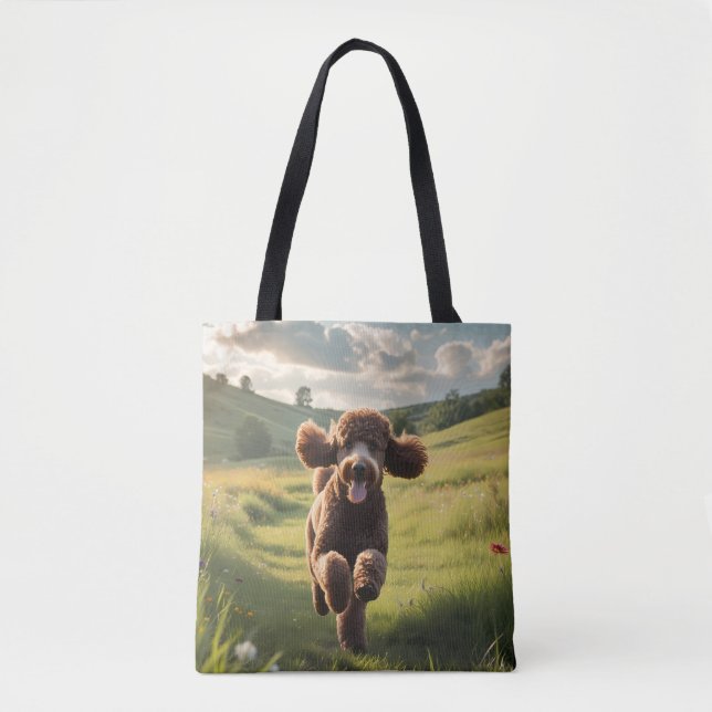 Bolsa de Tote de Houlder Elegante Estándar Poodle (Anverso)