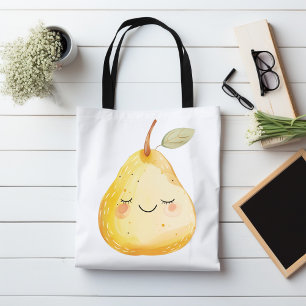 Bolsa De Tote De Ilustracion Pear Cute, Fruta Whim