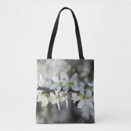 Bolsa De Tote De Imagen De Flores Blancas De Impre