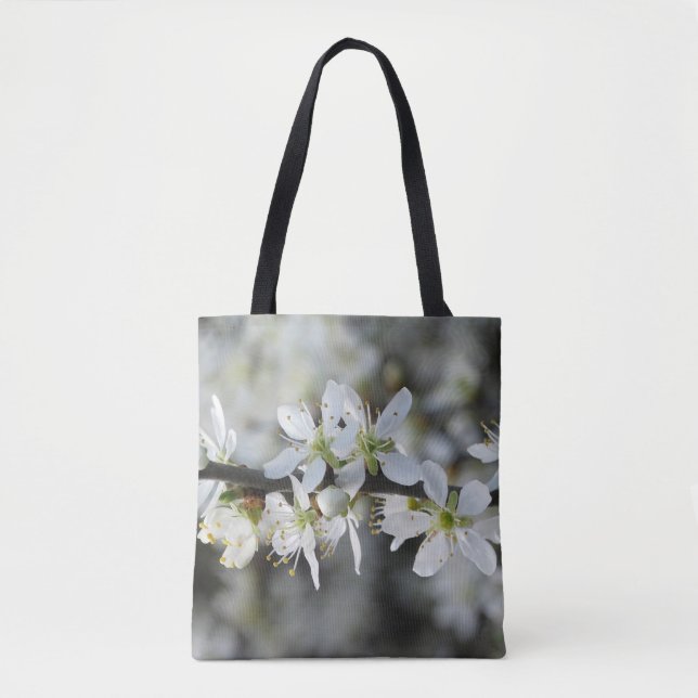Bolsa De Tote De Imagen De Flores Blancas De Impre (Anverso)