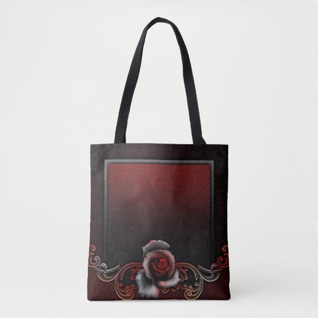 Bolsa De Tote De Impresión Completa Rosa2, Mediana (Anverso)