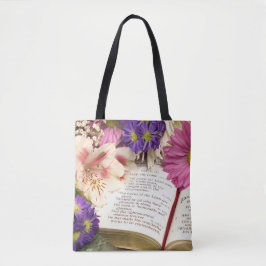 Bolsa De Tote De Impresión De La Biblia Floral Ver