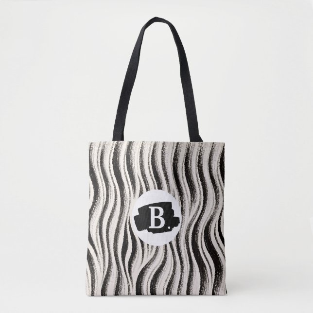 Bolsa De Tote De Impresión De Zebra Personalizada (Anverso)
