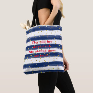 Bolsa De Tote De La Armada, Blanco, Rayas, Confett