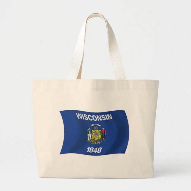 Bolsa De Tote De La Bandera De Wisconsin (Frente)