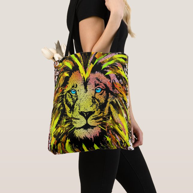 Bolsa de Tote de la Cabeza de León Amarilla - Bols (Detalle)
