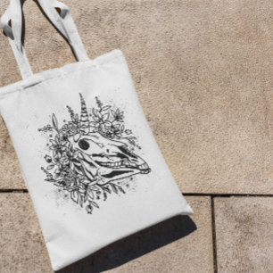 Bolsa De Tote De La Cabeza De Unicornio Oscura