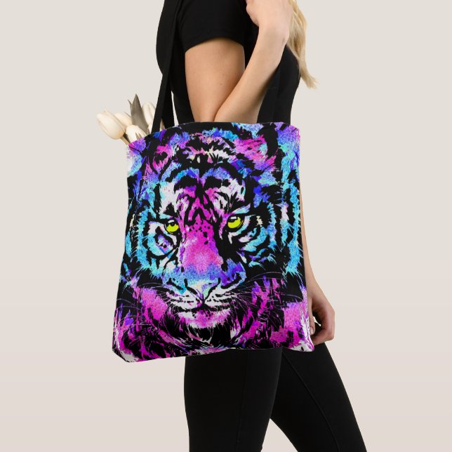 Bolsa de Tote de la cabeza del tigre rosado de Neo (Detalle)