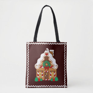 Bolsa De Tote De La Casa De Gingerbread De Navidad