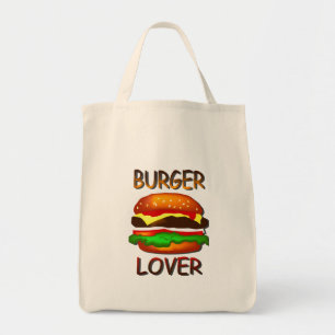 Bolsa de Tote de la Compra de Hamburger Lover