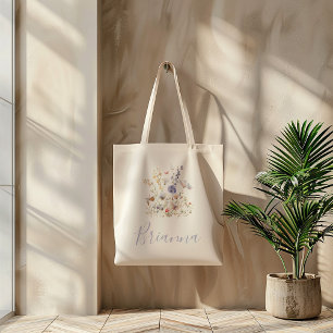 Bolsa de Tote de la dama de honor de la flor silve