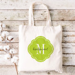 Bolsa de Tote de la dama de honor del monograma ve<br><div class="desc">Bolsos de tote de la fiesta de bodas monogramada de moda personalizados con un personalizado monograma inicial, texto de la dama de honor o añadir un nombre u otro mensaje. Haga clic en Personalizar para cambiar los tipos de letra y los colores del texto y crear un regalo único para...</div>