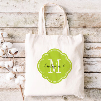 Bolsa de Tote de la dama de honor del monograma ve