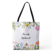 Bolsa de Tote de la dama de honor floral personali