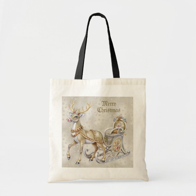 Bolsa de Tote de la Festividad de los Renos Sleigh (Frente)