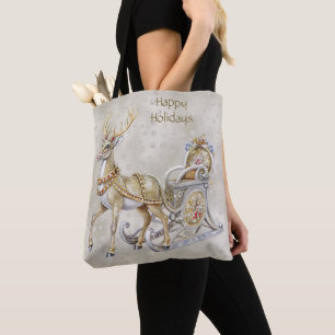 Bolsa de Tote de la Festividad de los Renos Sleigh