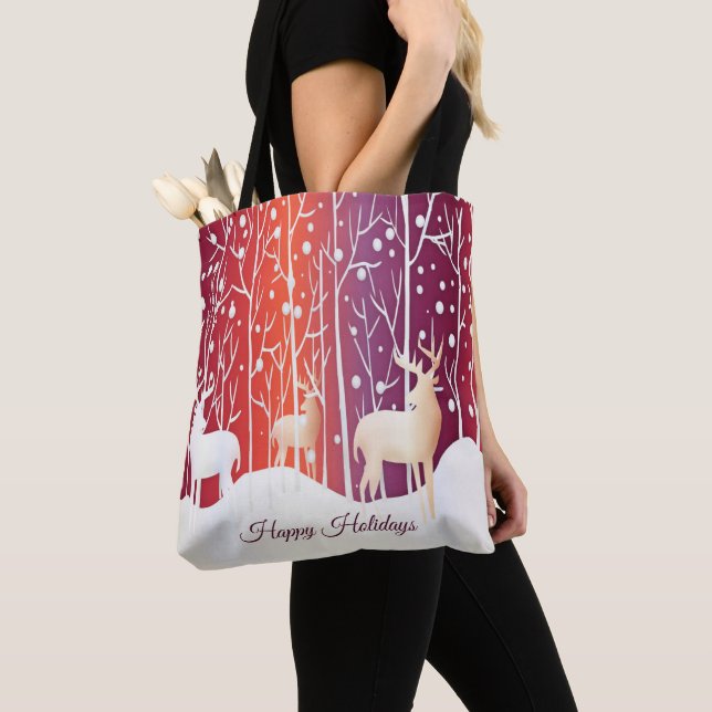 Bolsa De Tote De La Festividad De Nieve De Los Ren (Detalle)