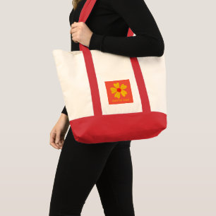 Bolsa de Tote de la Fiesta Rojo y Amarillo Dorado