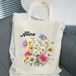 Bolsa de tote de la flor silvestre para ella, mamá