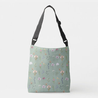Bolsa de Tote de la Flor Silvestre Verde Boho