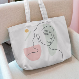 Bolsa De Tote De La Línea Continua De La Mujer