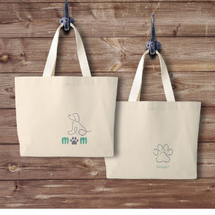 Bolsa de Tote de la Mamá del Perro Contorno del Pe