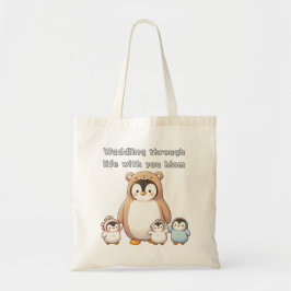 Bolsa de Tote de la Mamá Pingüino Cute