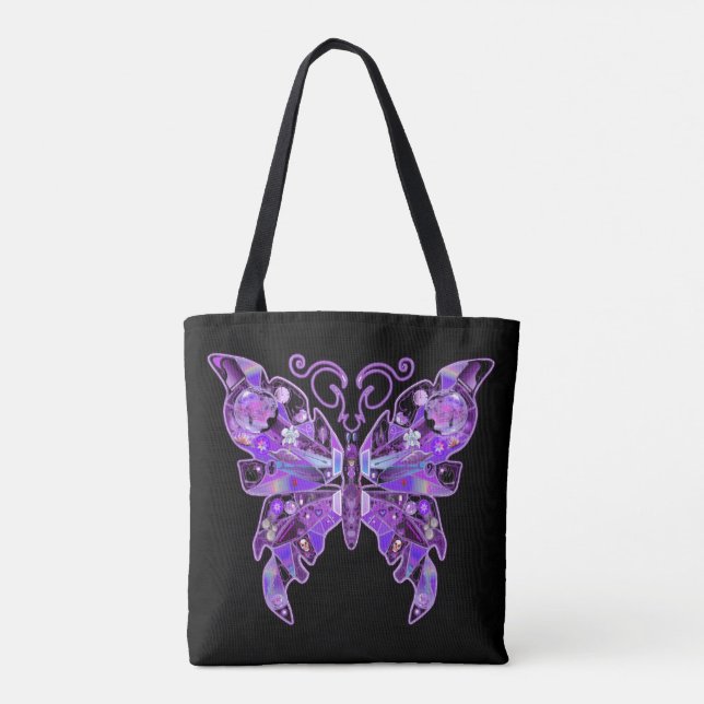 Bolsa De Tote De La Mariposa Morada 31 (Reverso)