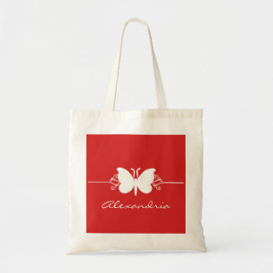 Bolsa De Tote De La Mariposa Roja Oscura
