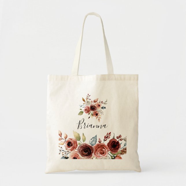Bolsa De Tote De La Novia Floral Elegante Primaver (Frente)