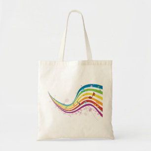 Bolsa de Tote de la ola de música arcoiris