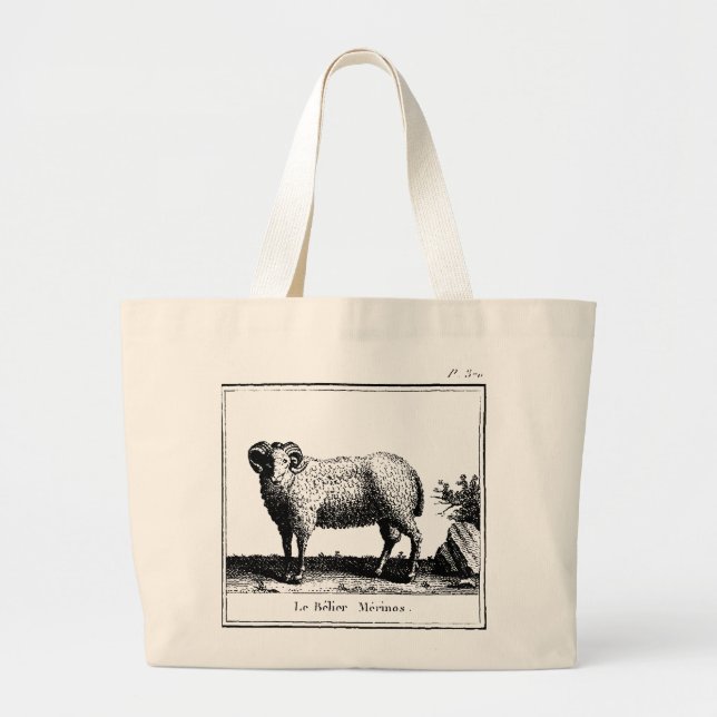 Bolsa de Tote de la oveja de la antigua Merino (Frente)