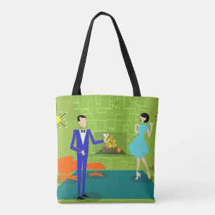 Bolsa De Tote De La Pareja Moderna De Mediados Del