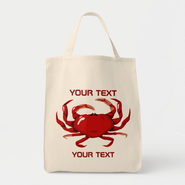 Bolsa de Tote de la plantilla de cangrejo rojo (Frente)