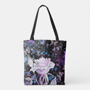 Bolsa de tote de la rosa blanca