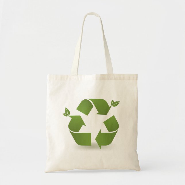 Bolsa de Tote de la Rótulo de reciclaje de la plan (Frente)