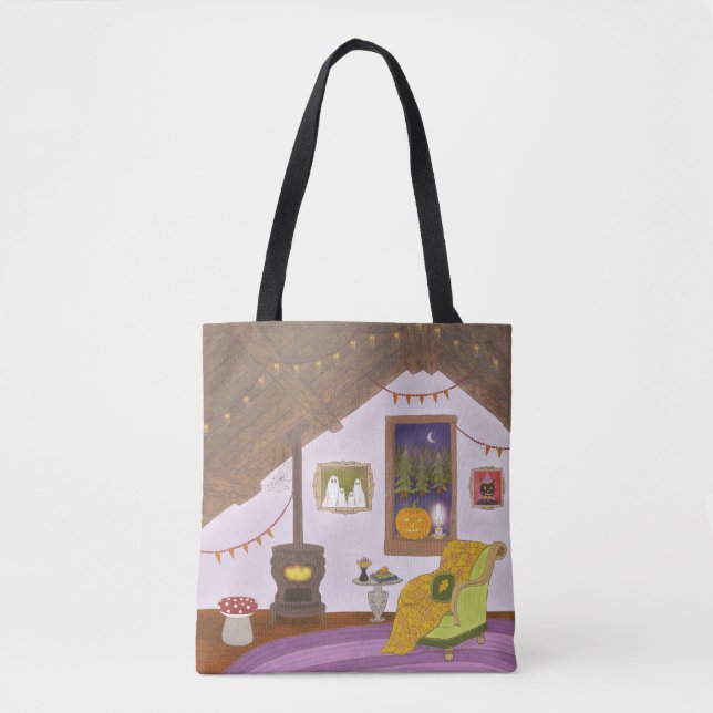 Bolsa De Tote De La Sala De Lectura De Otoño (Anverso)