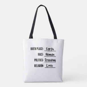BOLSA DE TOTE DE LA TIERRA DEL LUGAR DE NACIMIENTO