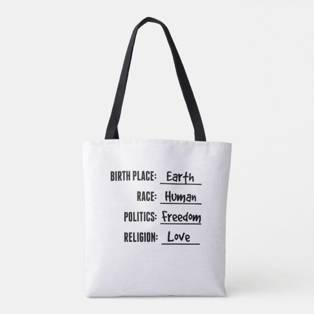 BOLSA DE TOTE DE LA TIERRA DEL LUGAR DE NACIMIENTO (Reverso)