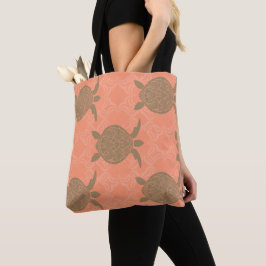 Bolsa De Tote De La Tortuga Del Mar Rosa De Shell