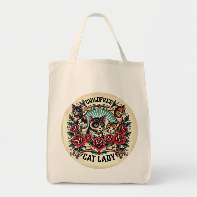 Bolsa de Tote de Lady Cat libre de niños (Frente)