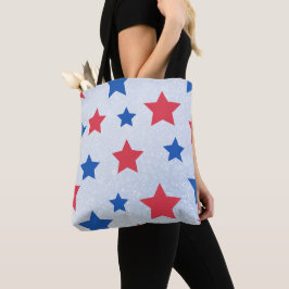Bolsa De Tote De Las Estrellas Rojas Y Azul
