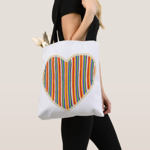 Bolsa de tote de las franjas cardíacas