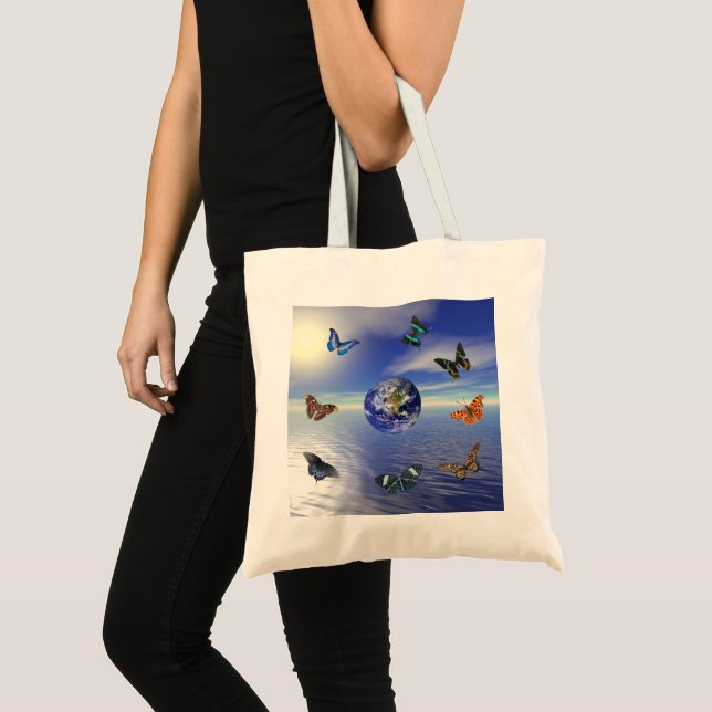 Bolsa de Tote de las mariposas azules de la Tierra (Anverso (producto))